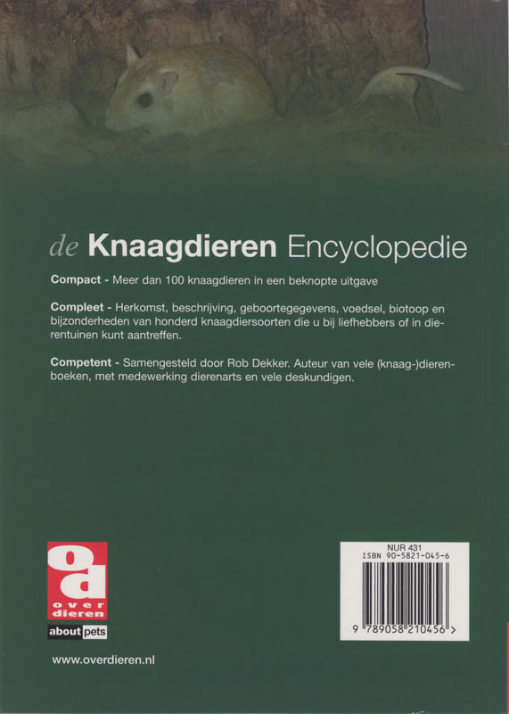 Knaagdierenencyclopedie / Over Dieren achterkant