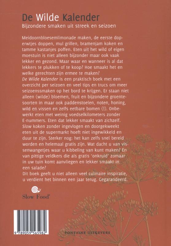 De wilde kalender achterkant