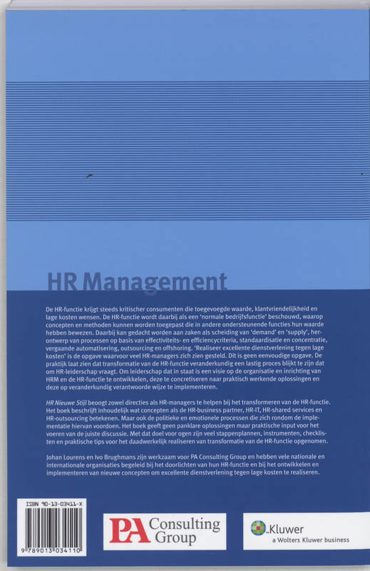 HR Nieuwe stijl / HR Management achterkant
