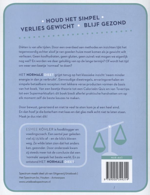 Het normale dieet achterkant