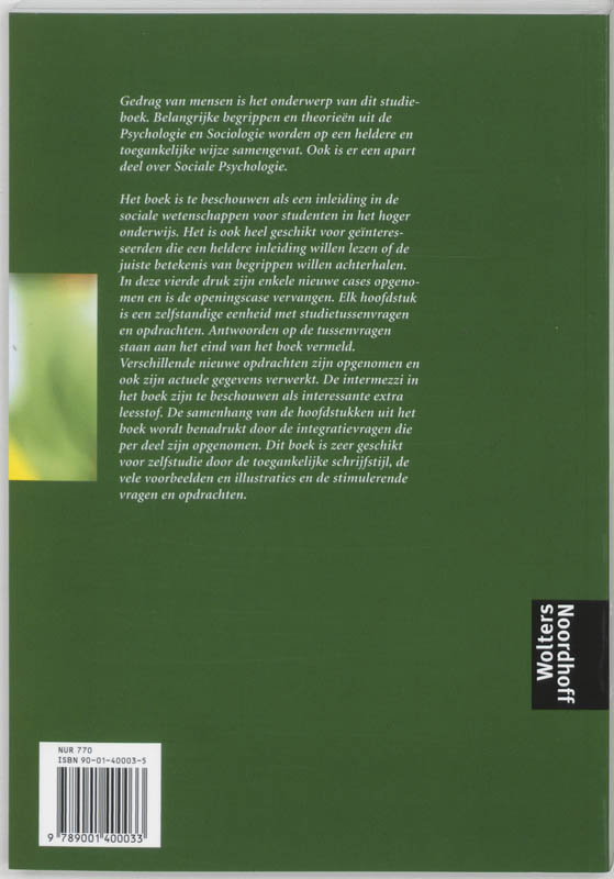 Psychologie & Sociologie achterkant
