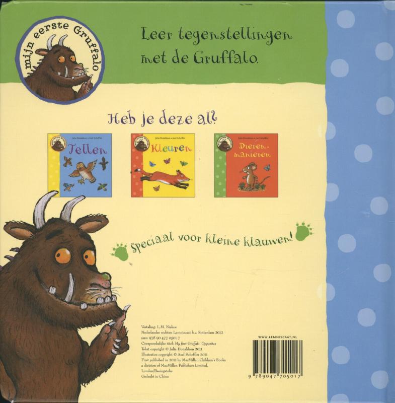 Tegenstellingen, mijn eerste gruffalo achterkant