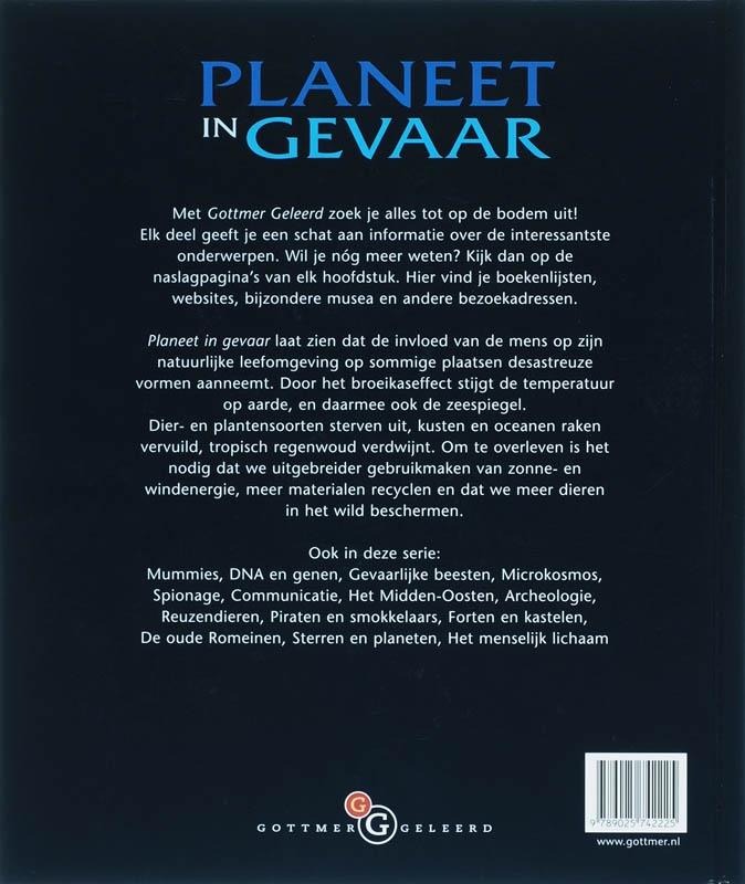 Planeet in gevaar / Gottmer geleerd achterkant