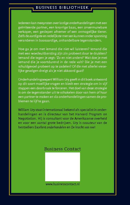 Onderhandelen met lastige mensen / Business bibliotheek achterkant