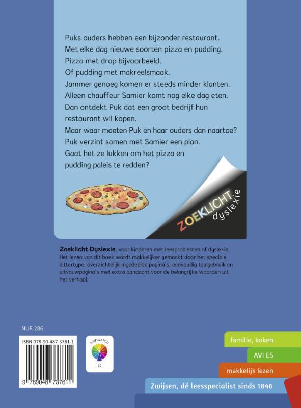Puks pizza en pudding paleis / Zoeklicht Dyslexie achterkant