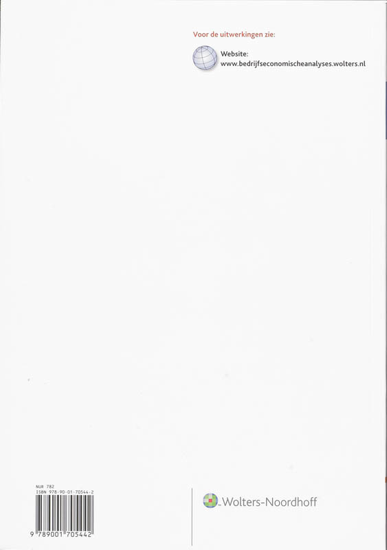 Bedrijfseconomische analyses / deel Opgaven en uitwerkingen achterkant
