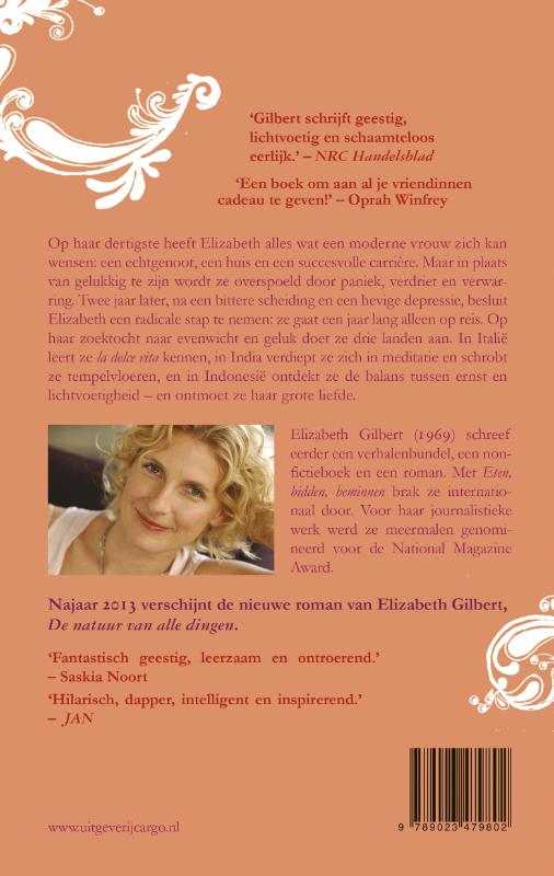 Eten, bidden, beminnen achterkant