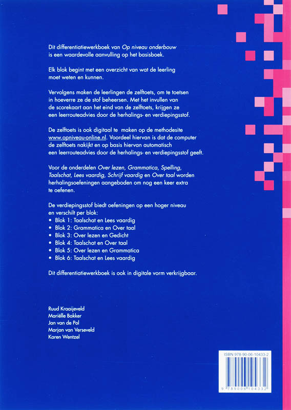 Op Niveau Onderbouw 1 Havo Vwo Differtiatieboek Lineair achterkant