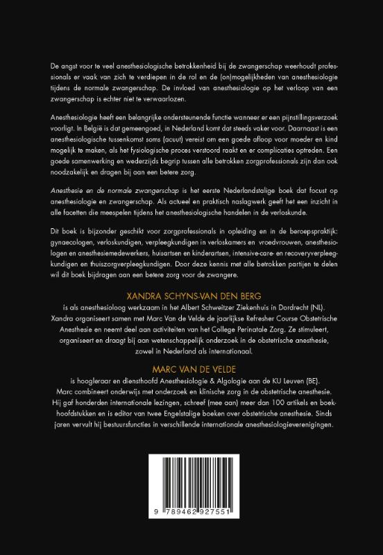 Anesthesie en de normale zwangerschap achterkant