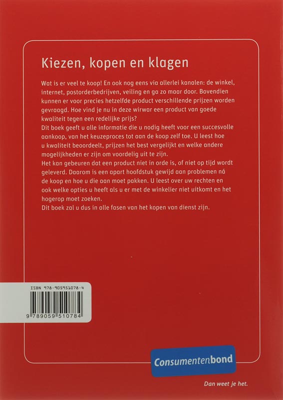 Kiezen, Kopen En Klagen / Druk Heruitgave achterkant