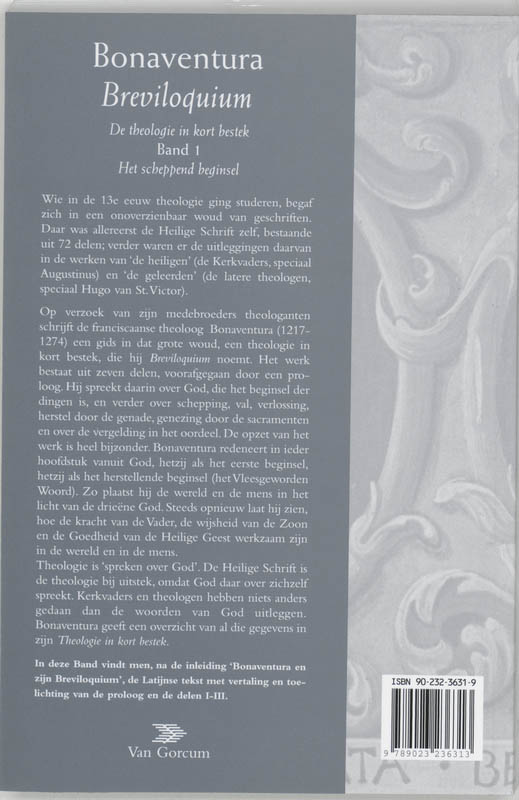 Breviloquium / 1 Het Scheppend Beginsel achterkant