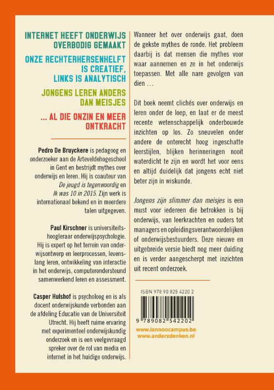 Jongens zijn slimmer dan meisjes achterkant