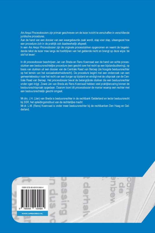 Ars Aequi procesdossiers  -   Het procesdossier van de rechter in bestuursrechtelijke zaken achterkant