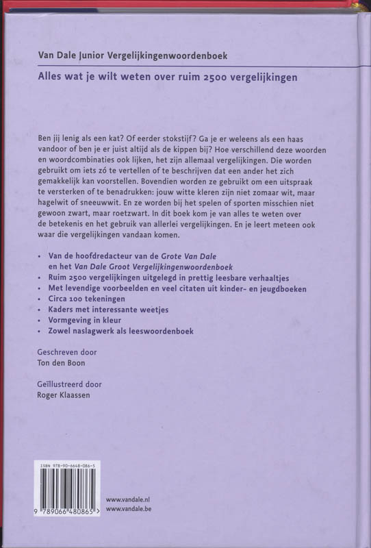 Van Dale Junior Vergelijkingenwoordenboek achterkant