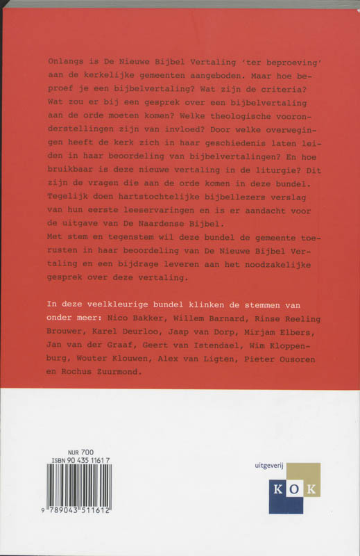 De Beproeving achterkant