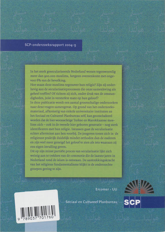 Moslim in Nederland / Samenvatting / Onderzoeksrapport / 9 achterkant