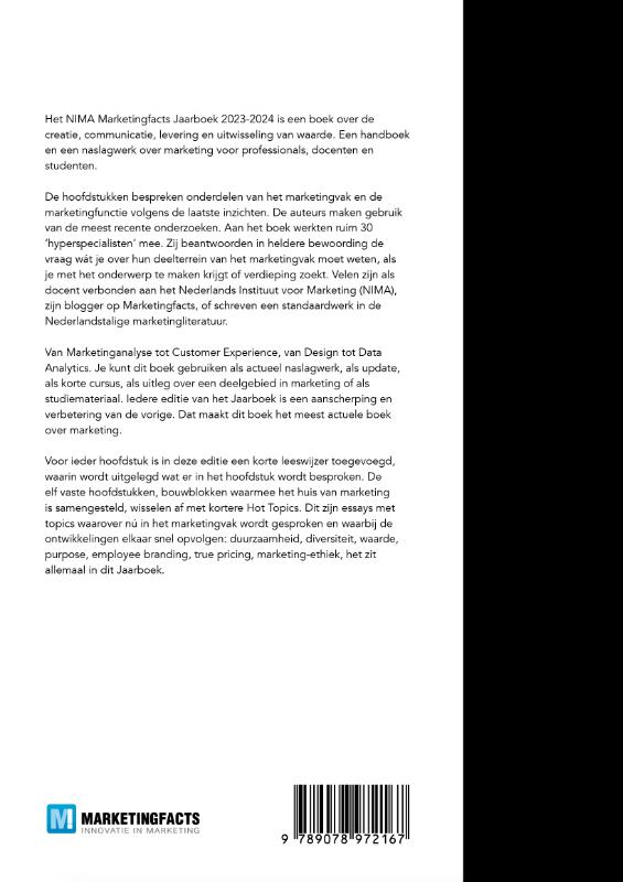 NIMA MARKETINGFACTS JAARBOEK 2023-2024 / Marketingfacts achterkant