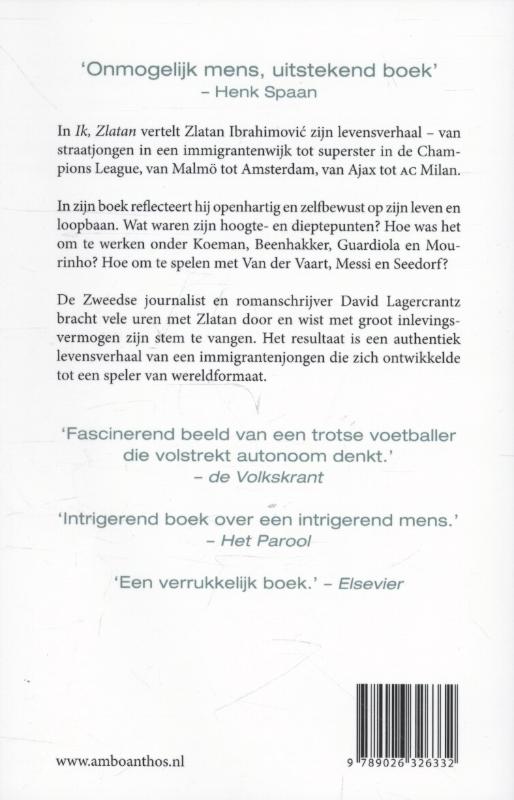 Ik, Zlatan achterkant