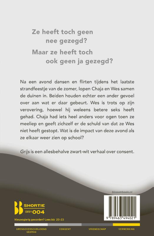 Grijs / Blossom Books Shorties achterkant