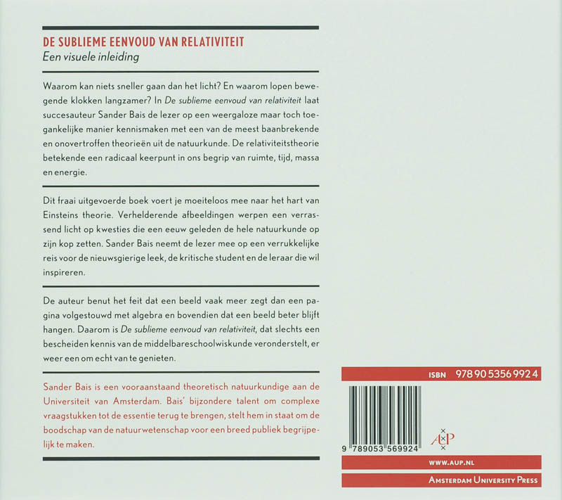 De sublieme eenvoud van relativiteit / Tiele lezingen achterkant