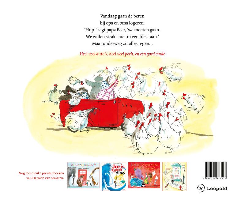 Alle wielen in de file achterkant