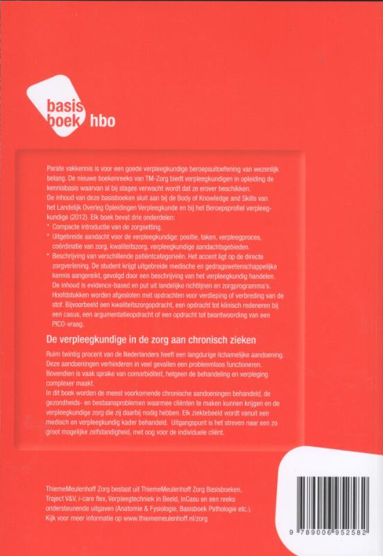 De verpleegkundige in de zorg aan chronisch zieken hbo basisboek achterkant