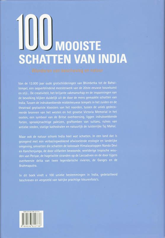 100 Mooiste schatten van India achterkant