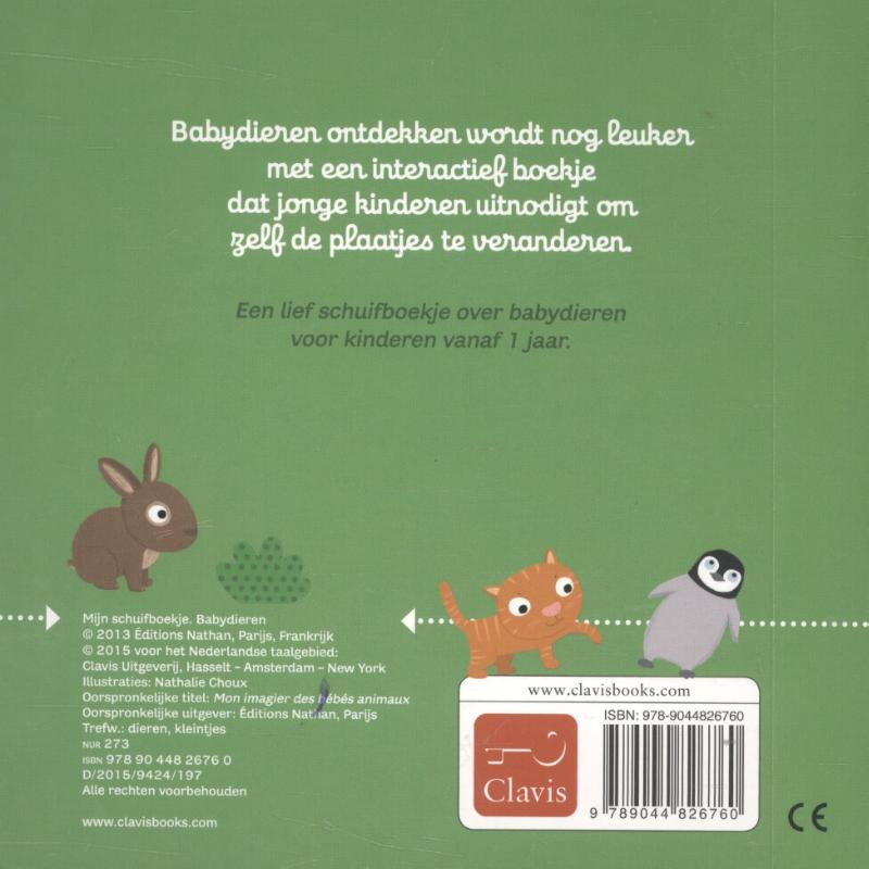 Mijn schuifboekje - Babydieren achterkant