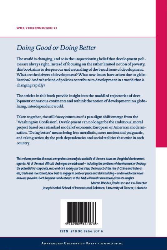 Doing Good or Doing Better / WRR Verkenningen achterkant