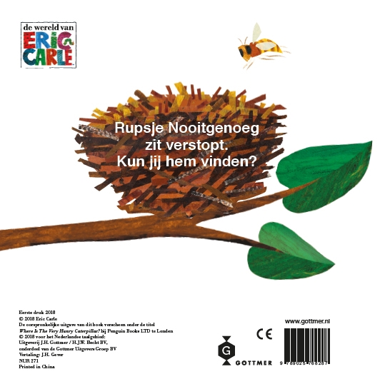 Waar is Rupsje Nooitgenoeg? achterkant