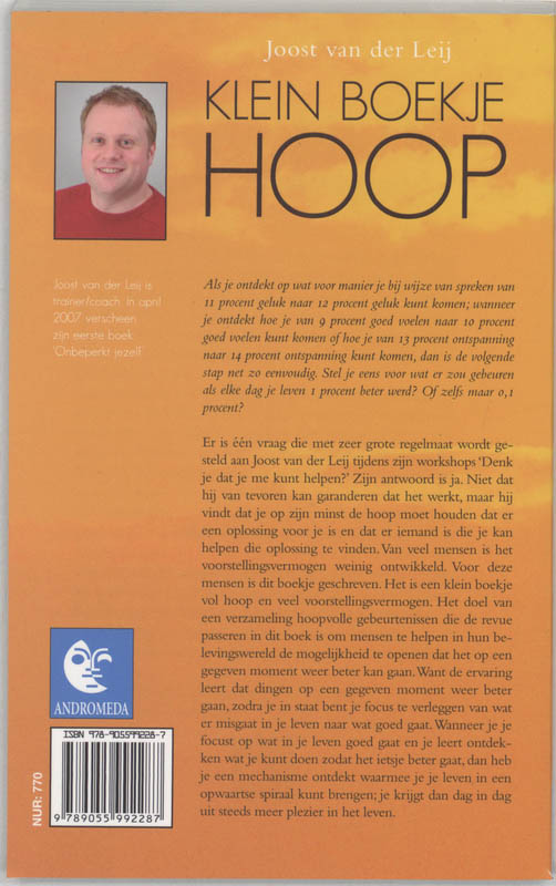Klein boekje hoop achterkant