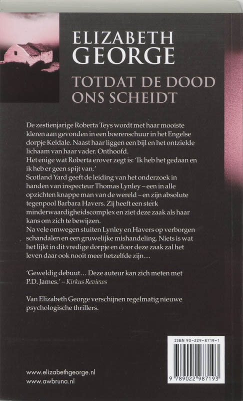 Totdat de dood ons scheidt / Inspecteur Lynley-mysterie / 1 achterkant