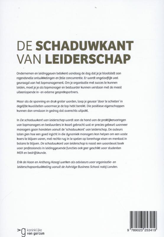 De schaduwkant van leiderschap achterkant