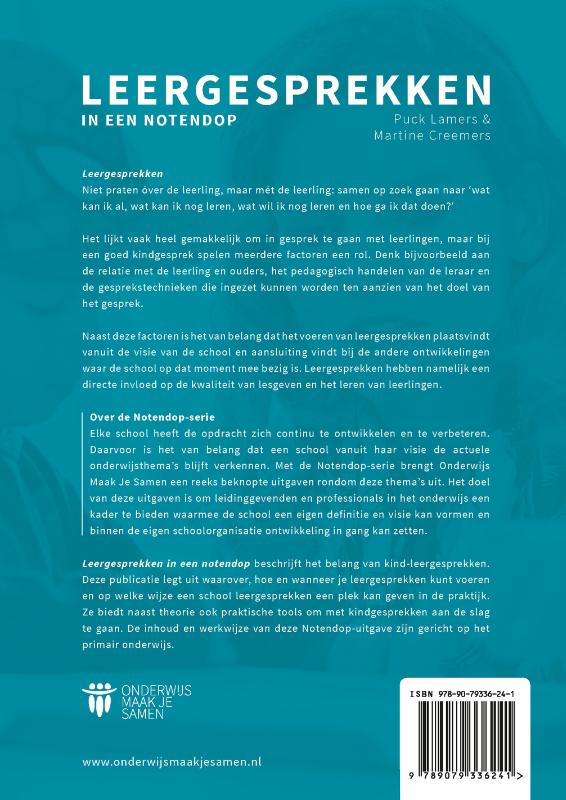Leergesprekken in een notendop achterkant