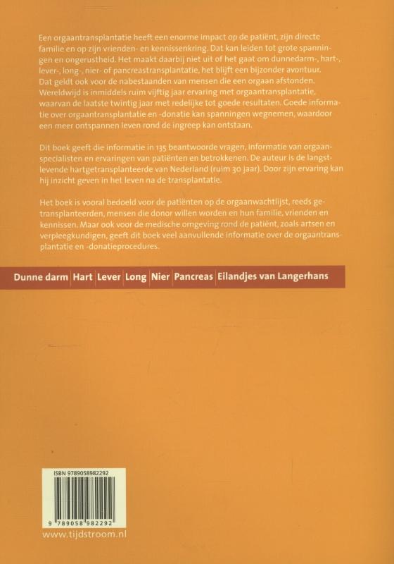 Gids voor orgaantransplantatie en -donatie achterkant