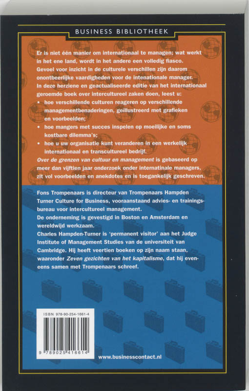 Over de grenzen van cultuur en management / Business bibliotheek achterkant
