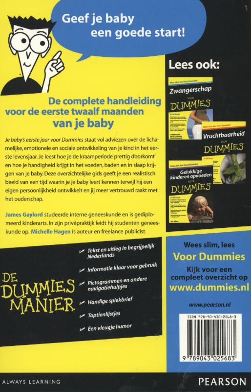 Je baby's eerste jaar voor dummies / Voor Dummies achterkant