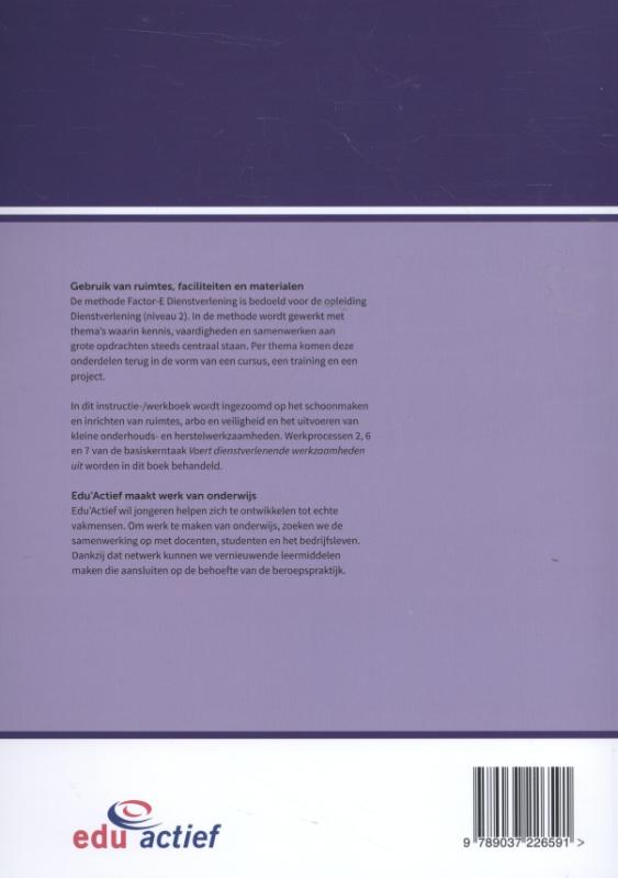 Gebruik van ruimtes, faciliteiten en materialen / Factor-E achterkant