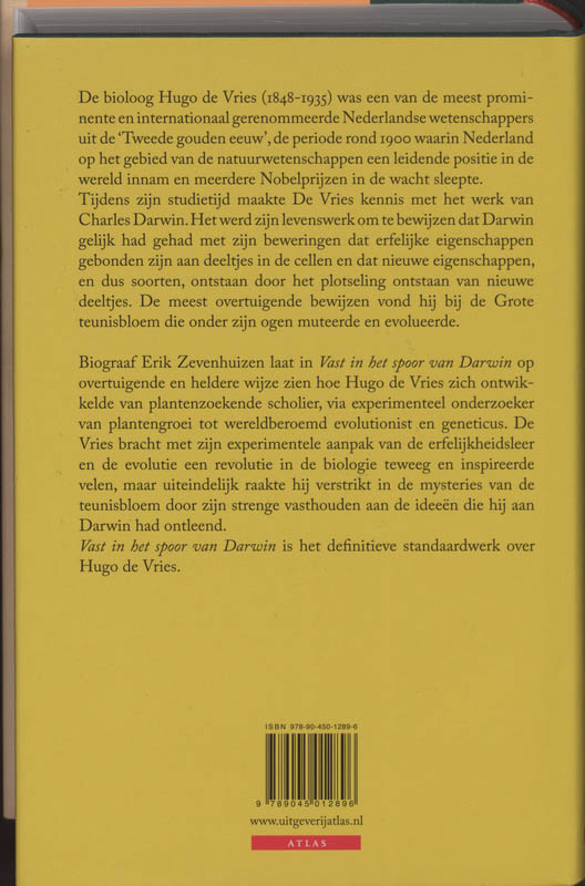 Vast In Het Spoor Van Darwin achterkant