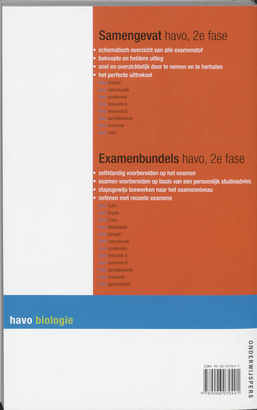 Samengevat havo Biologie achterkant