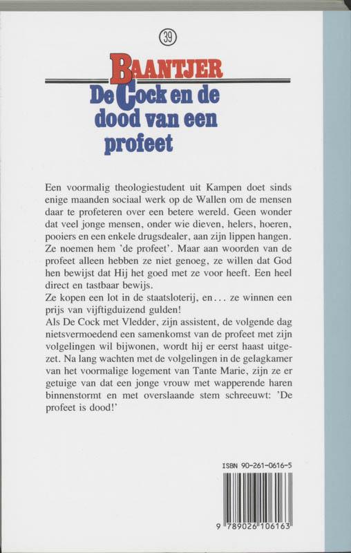 De Cock en de dood van een profeet / Baantjer / 39 achterkant