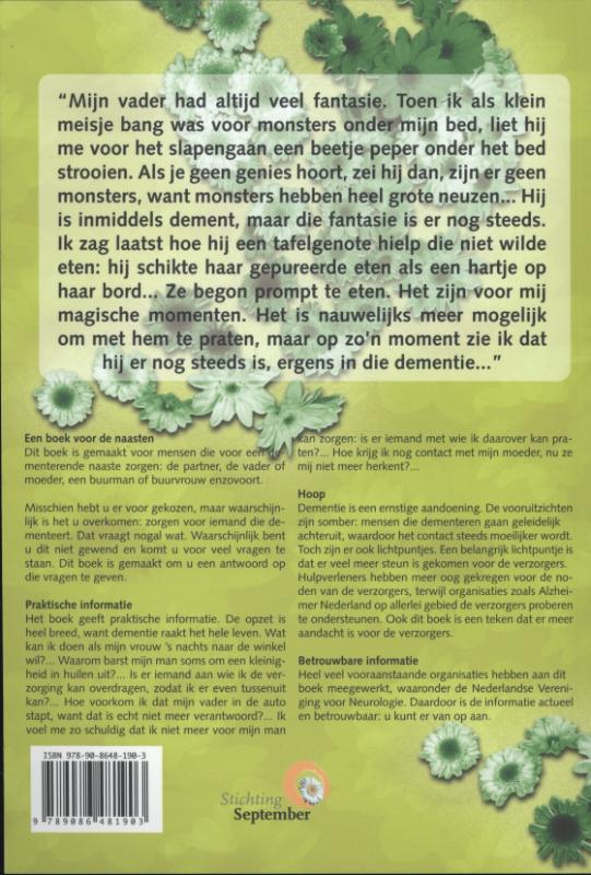 Dementie / Zorgboek achterkant