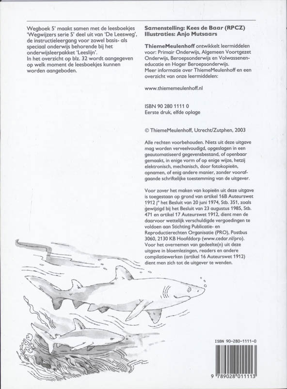 Leesweg / 5 Dobberend op de oceaan / Wegboek / Leeslijn achterkant