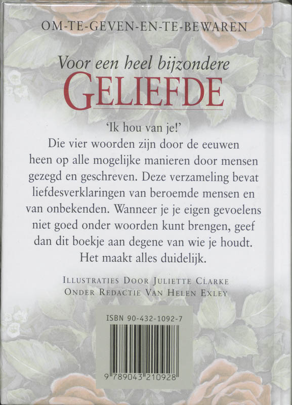 Voor Mijn Heel Bijzondere Geliefde achterkant