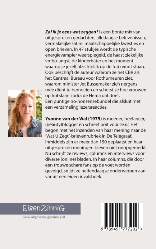 Zal ik je eens wat zeggen? achterkant