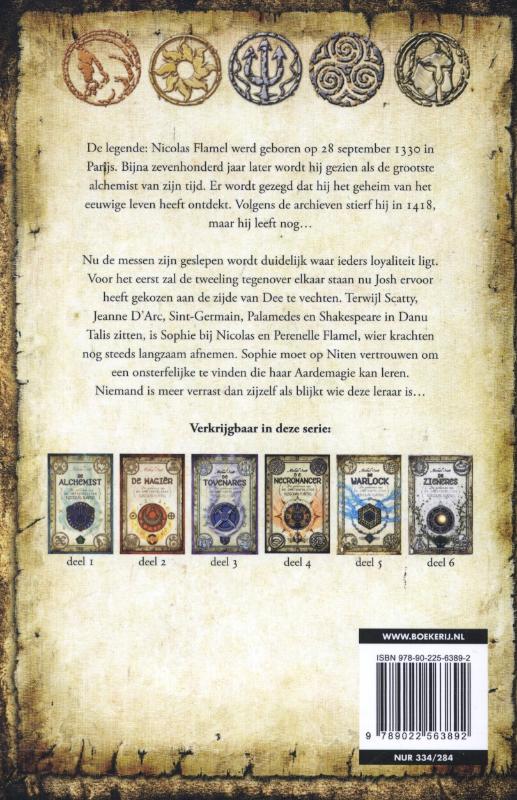 De warlock / Nicolas Flamel / 5 achterkant