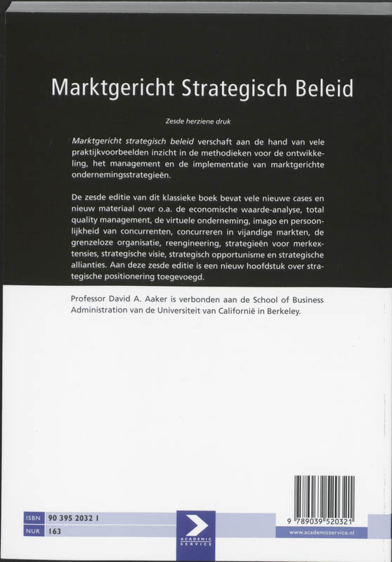 Marktgericht strategisch beleid achterkant