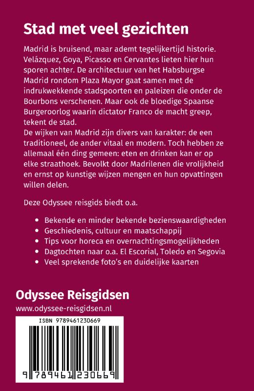Madrid / Odyssee Reisgidsen achterkant