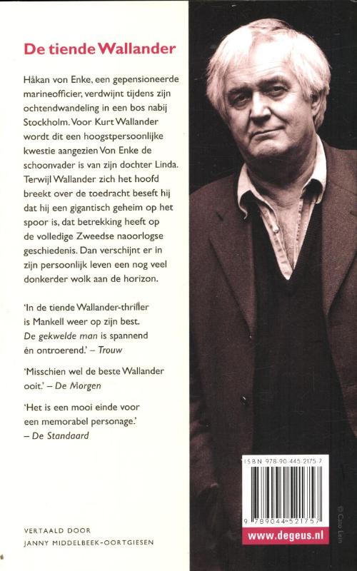 De gekwelde man / Inspecteur Wallander-reeks achterkant
