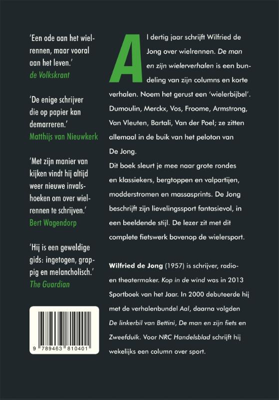 De man en zijn wielerverhalen achterkant